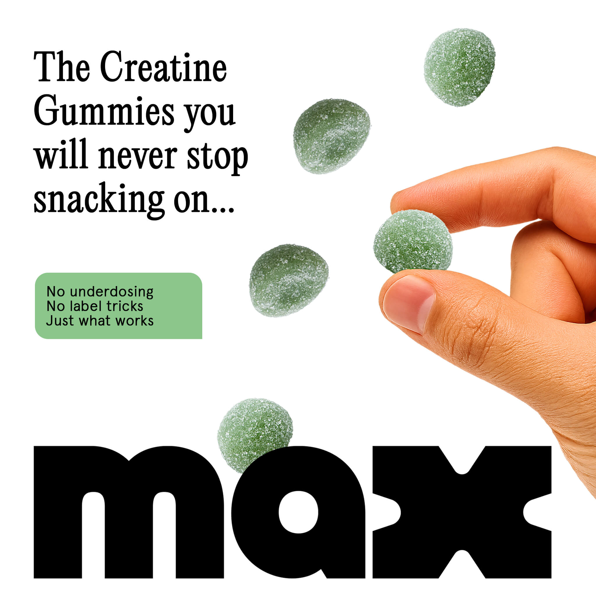 Creatine Monohydrate Gummies, Sugar Free & Vegan